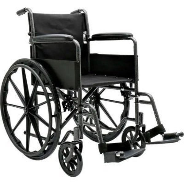 Dynarex DynaRide S1 Wheelchair, Fixed Full Arm & Foot Rest, 18inW Seat, Dynarex, Mfr#: 10254